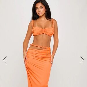 Orange Maxi Skirt 2 piece with rope detail